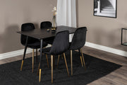 Venture Design Dipp & Polar Rektangulära Matbord 120 x 85 Svart + Matstolar 2-pack Svart