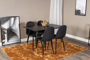 Venture Design Dipp & Polar Rektangulära Matbord 120 x 85 Svart + Matstolar 2-pack Svart