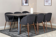 Venture Design Arch & Marina Matstolar 2-pack Svart + Rektangulära Matbord 180 x 90 Svart