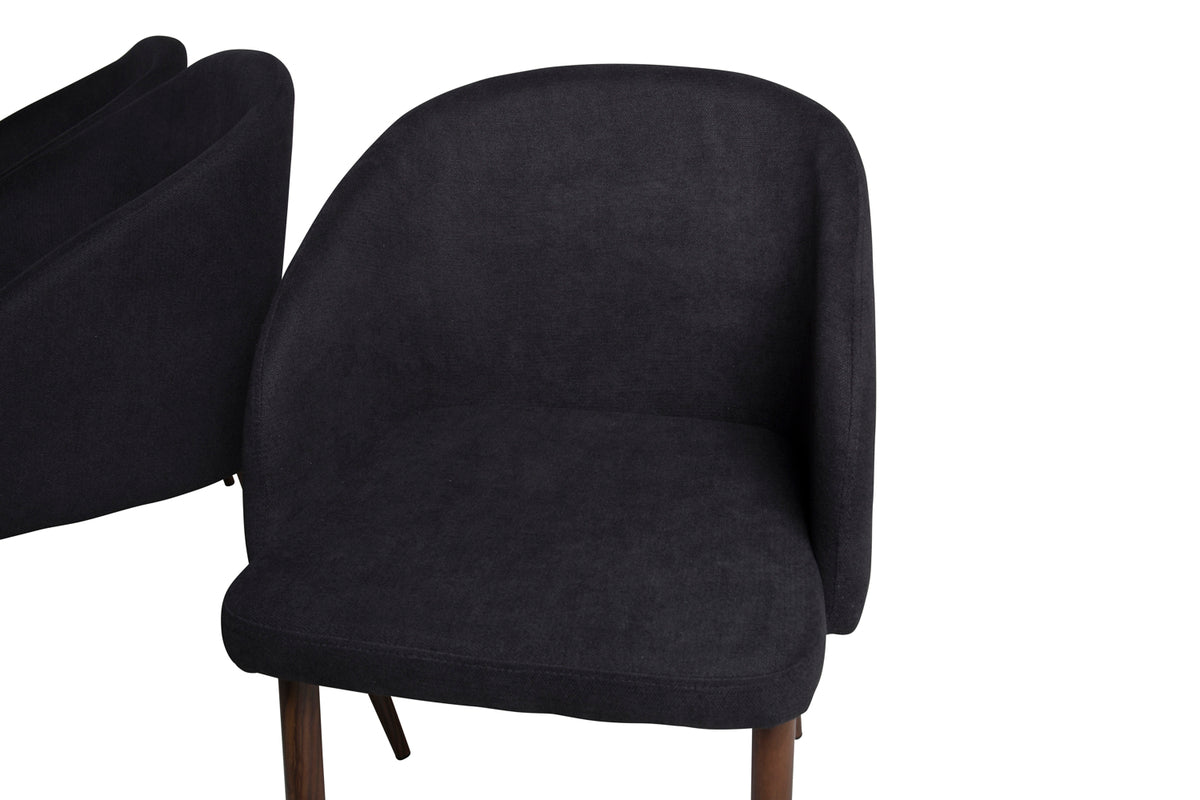 Venture Design Arch & Marina Matstolar 2-pack Svart + Rektangulära Matbord 180 x 90 Svart