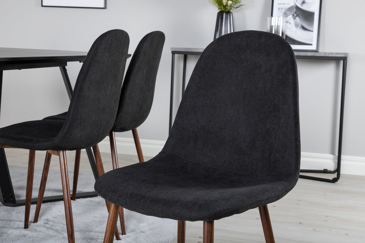 Venture Design Polar & Marina Matstolar Svart + Matbord 90x180