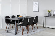 Venture Design Polar & Marina Matstolar Svart + Matbord 90x180