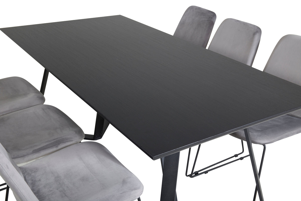 Venture Design Muce & Marina Matstolar Grå + Matbord 90x180