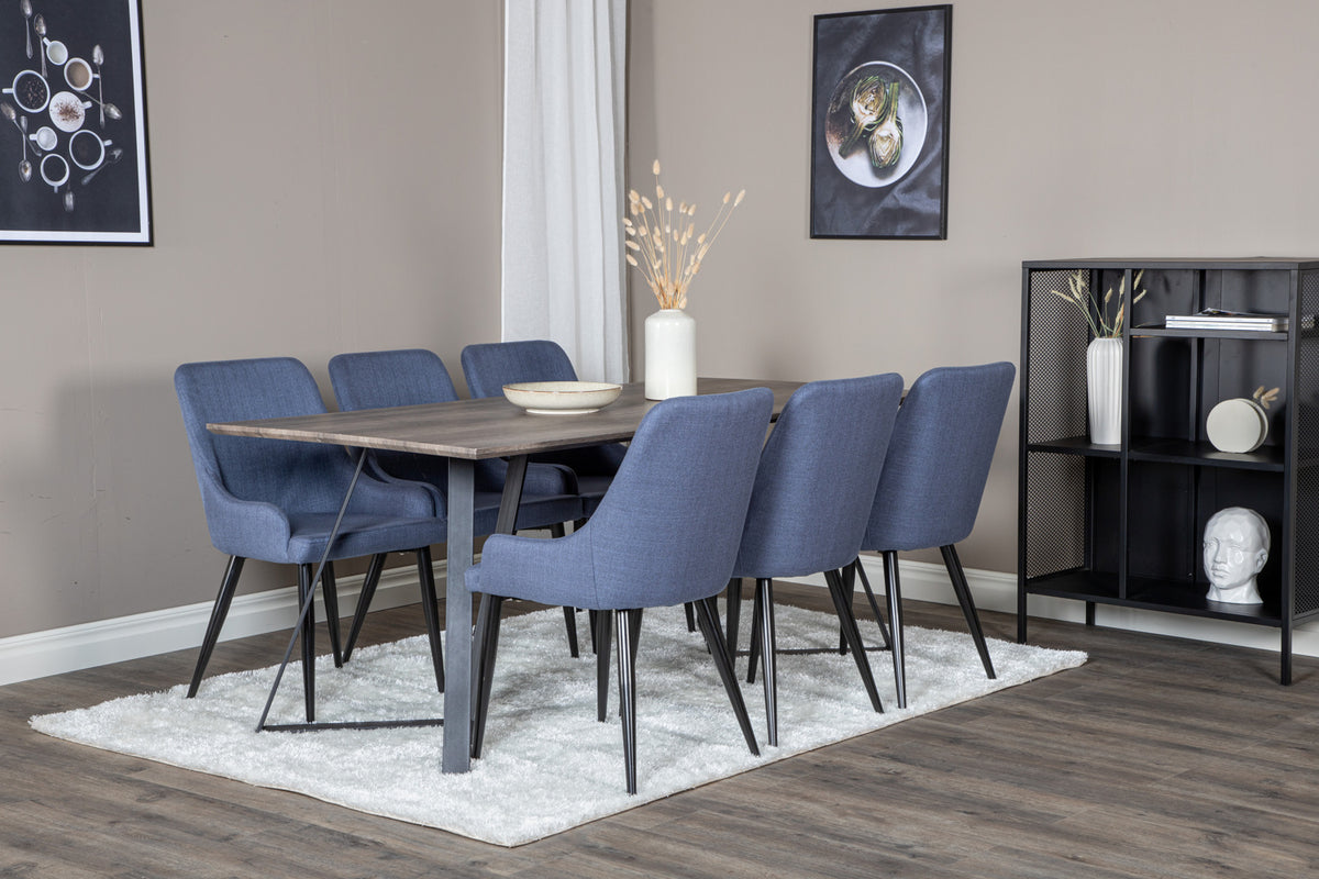 Venture Design Plaza & Marina Matstolar Blå + Matbord 90x180