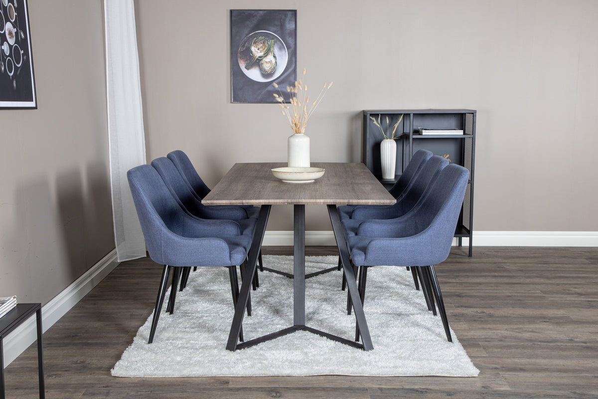 Venture Design Plaza & Marina Matstolar Blå + Matbord 90x180