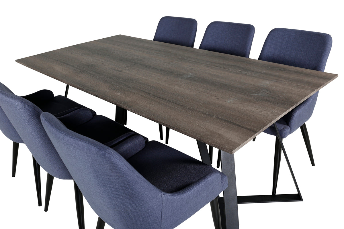 Venture Design Plaza & Marina Matstolar Blå + Matbord 90x180