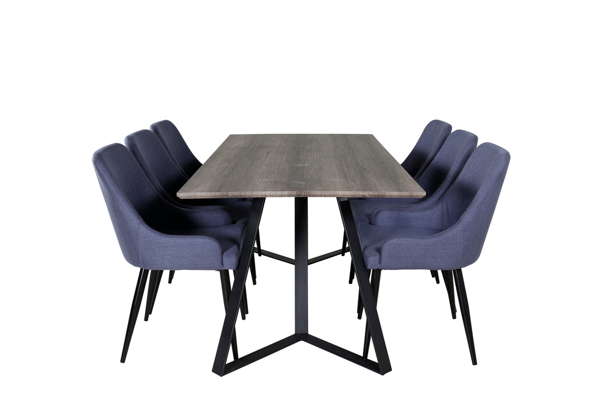 Venture Design Plaza & Marina Matstolar Blå + Matbord 90x180