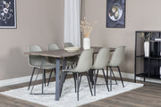 Venture Design Polar & Marina Matstolar 2-pack Grå + Rektangulära Matbord 180 x 90 Natur