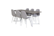 Venture Design Polar & Marina Matstolar 2-pack Grå + Rektangulära Matbord 180 x 90 Grå