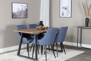 Venture Design Plaza & Inca Matstolar 2-pack Blå + Rektangulära Matbord 160 x 85 Valnöt