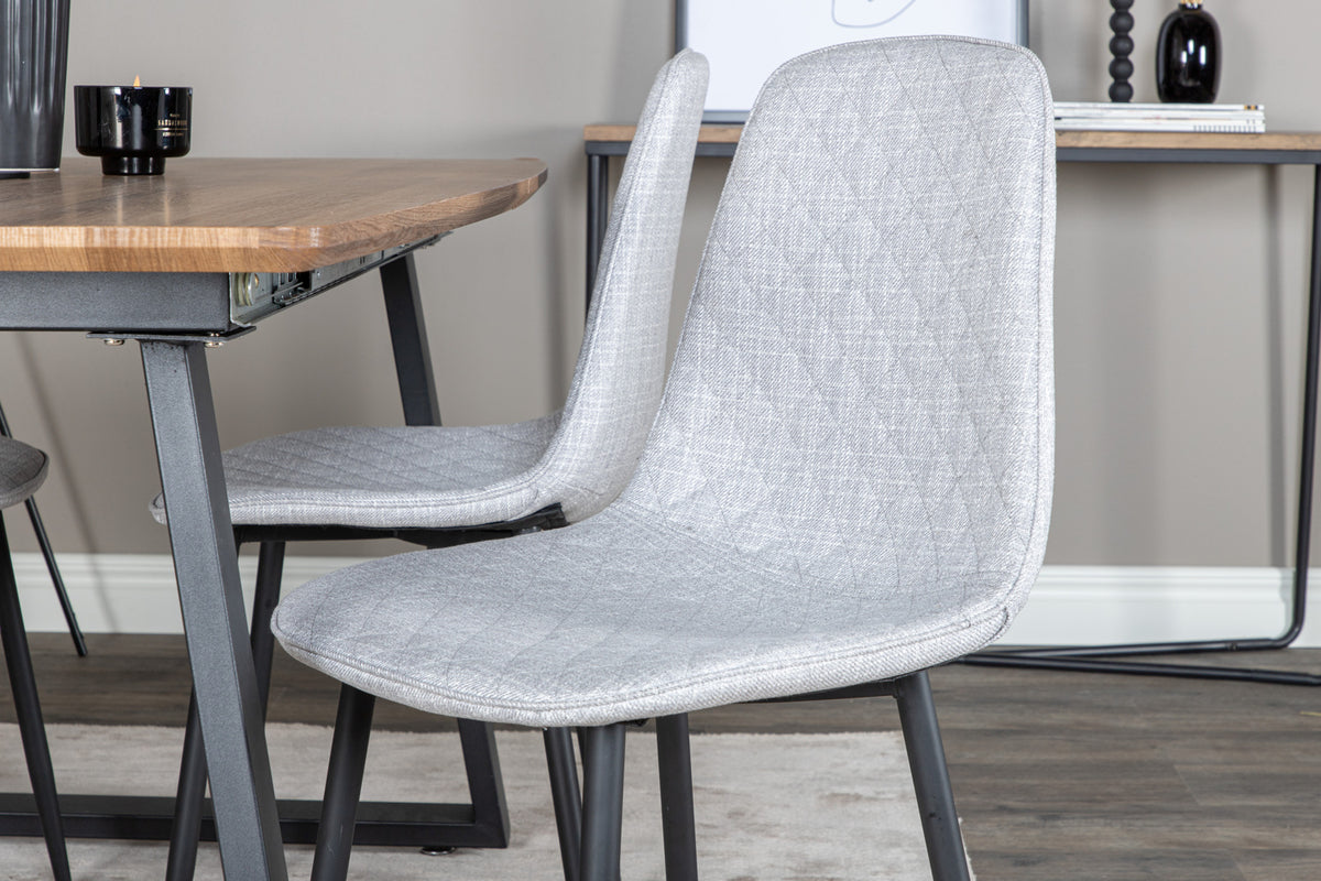 Venture Design Polar & Inca Matstolar 2-pack Grå + Rektangulära Matbord 160 x 85 Valnöt