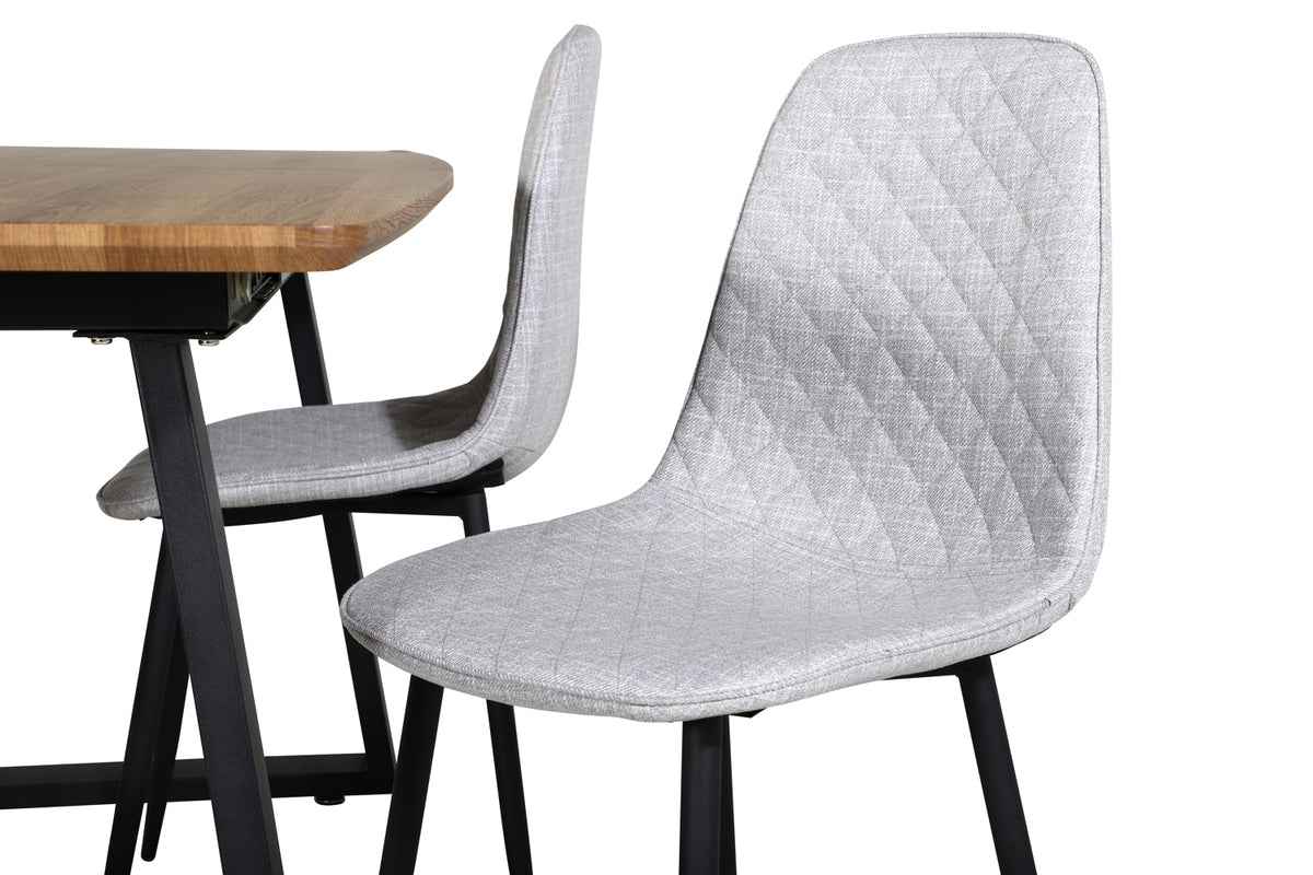 Venture Design Polar & Inca Matstolar 2-pack Grå + Rektangulära Matbord 160 x 85 Valnöt