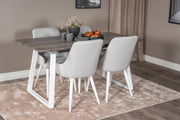 Venture Design Plaza & Inca Matstolar 2-pack Grå + Rektangulära Matbord 160 x 85 Natur