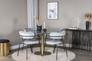 Venture Design Arrow & Estelle Matstolar 2-pack Grå + Runda Matbord ⌀106 Mörkgrå