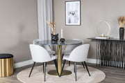 Venture Design Velvet & Estelle Matstolar Grå + Matbord ⌀106