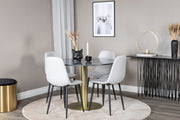 Venture Design Polar & Estelle Matstolar 2-pack Grå + Runda Matbord ⌀106 Mörkgrå