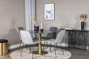 Venture Design Muce & Estelle Matstolar 2-pack Grå + Runda Matbord ⌀106 Mörkgrå