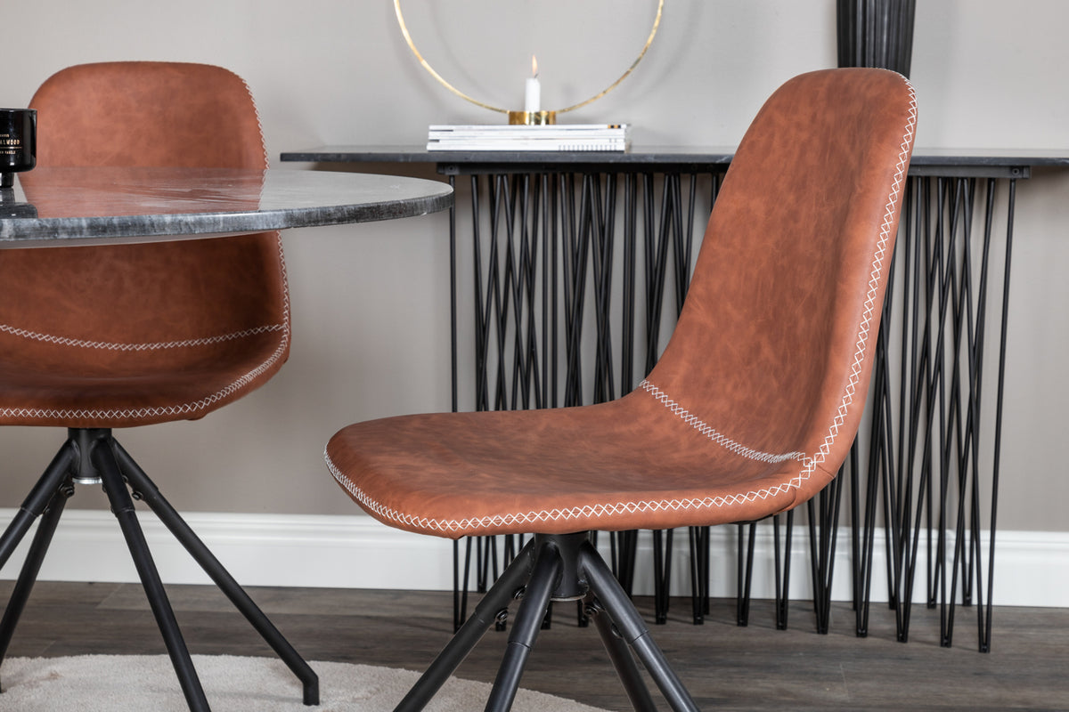 Venture Design Polar & Estelle Matstolar Brun + Matbord ⌀106