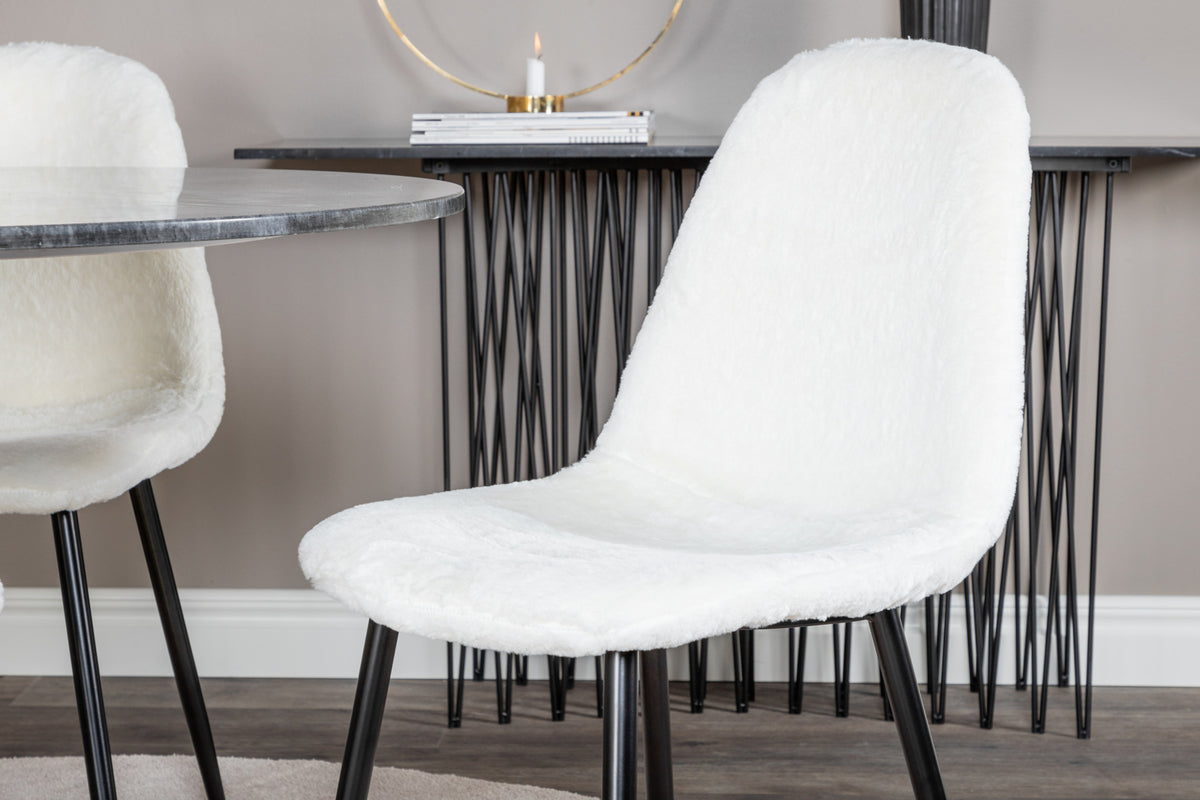 Venture Design Polar & Estelle Matstolar Vit + Matbord ⌀106
