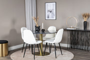 Venture Design Polar & Estelle Matstolar Vit + Matbord ⌀106