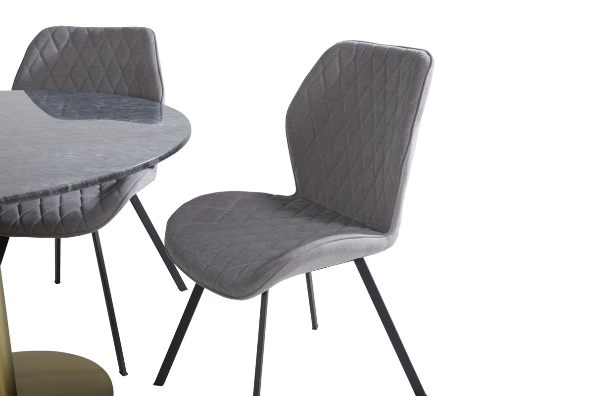 Venture Design Gemma & Estelle Matstolar 2-pack Grå + Runda Matbord ⌀106 Mörkgrå