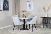 Venture Design Plaza & Estelle Matstolar Grå + Matbord ⌀106