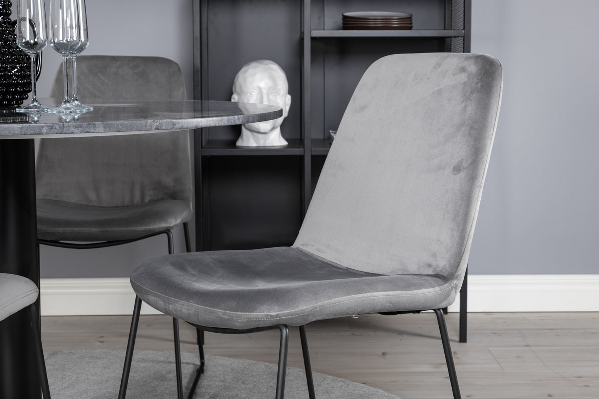 Venture Design Muce & Estelle Matstolar Grå + Matbord ⌀106