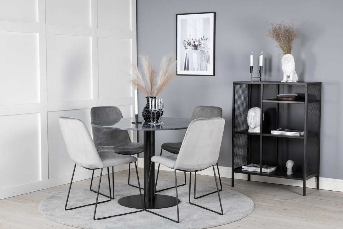 Venture Design Muce & Estelle Matstolar Grå + Matbord ⌀106