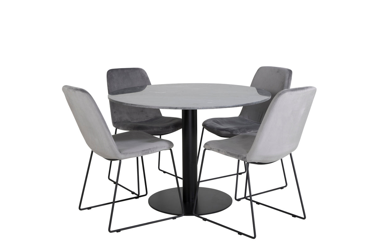 Venture Design Muce & Estelle Matstolar Grå + Matbord ⌀106
