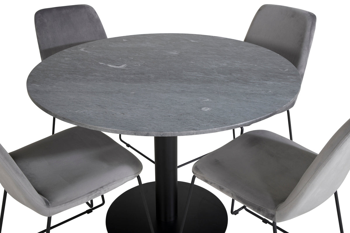 Venture Design Muce & Estelle Matstolar Grå + Matbord ⌀106
