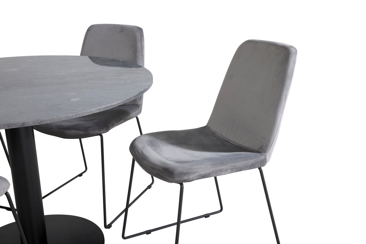 Venture Design Muce & Estelle Matstolar Grå + Matbord ⌀106