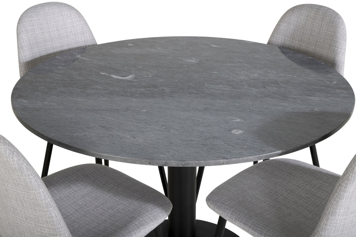 Venture Design Polar & Estelle Matstolar Grå + Matbord ⌀106