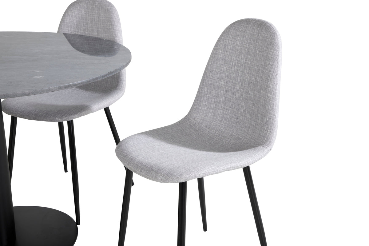 Venture Design Polar & Estelle Matstolar Grå + Matbord ⌀106