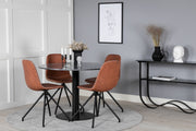 Venture Design Polar & Estelle Matstolar 2-pack Brun + Runda Matbord ⌀106 Mörkgrå