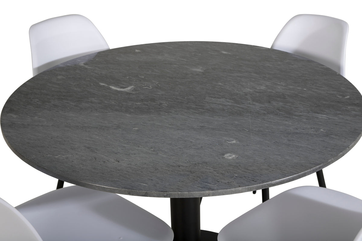Venture Design Polar & Estelle Matstolar Vit + Matbord ⌀106