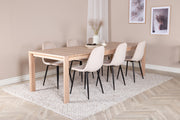 Venture Design Slider & Polar Rektangulära Matbord 170 x 95 Vitputsad + Matstolar 2-pack Beige