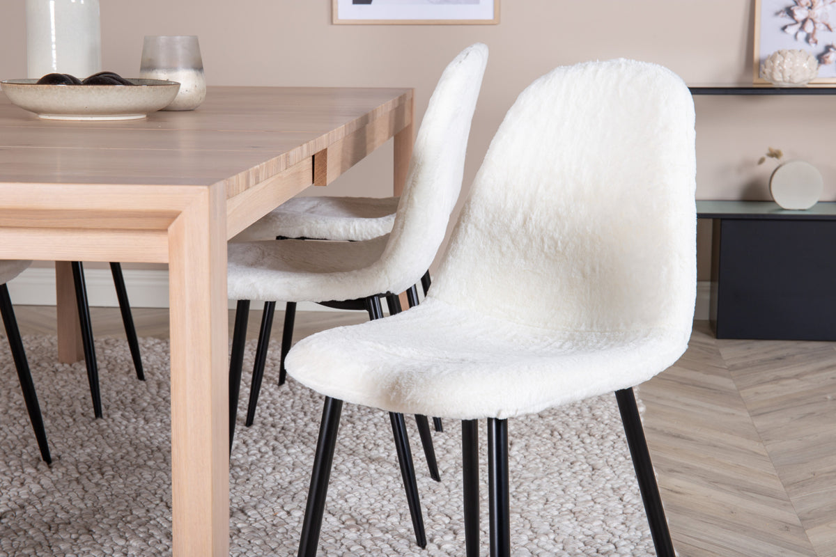 Venture Design Slider & Polar Rektangulära Matbord 170 x 95 Vitputsad + Matstolar 2-pack Vit