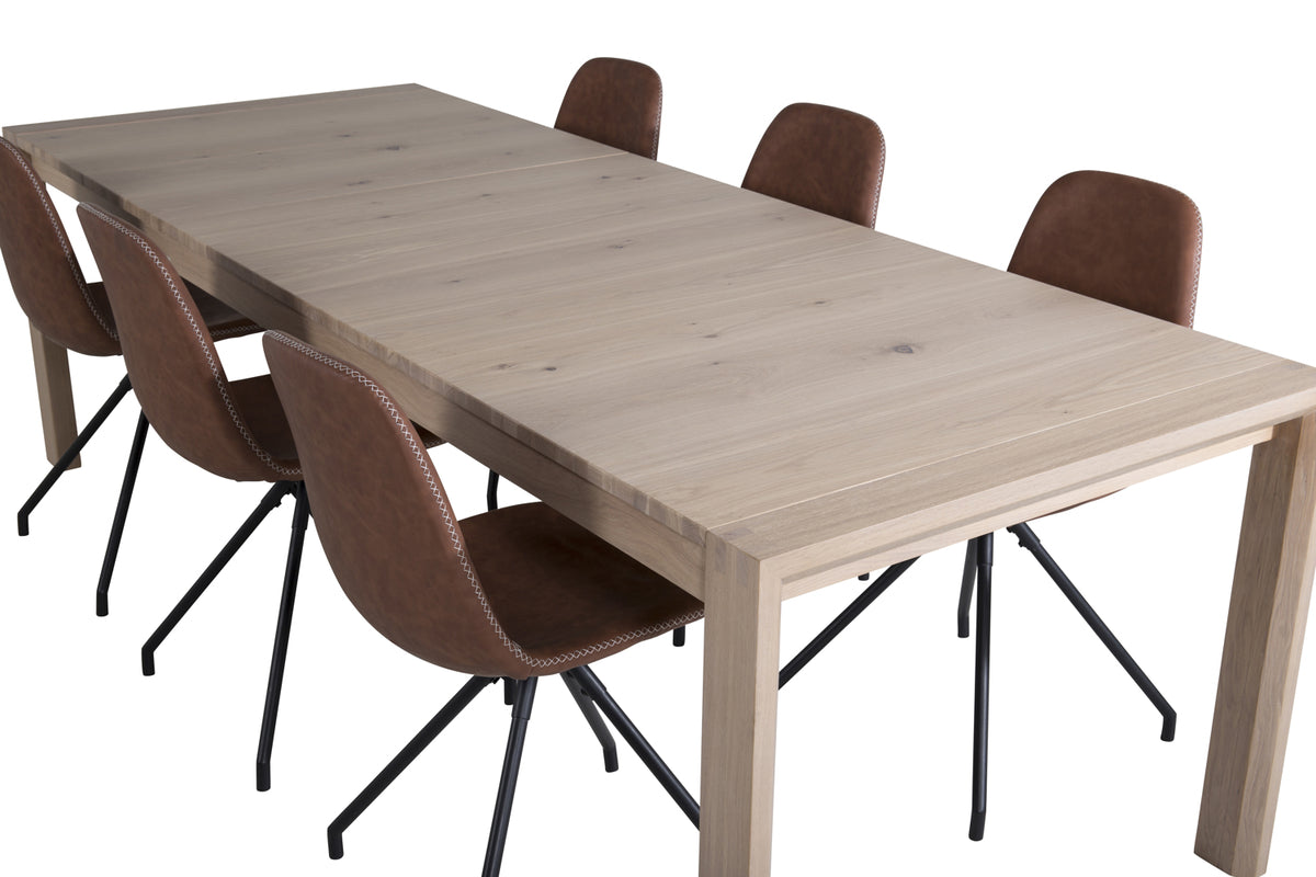 Venture Design Slider & Polar Matbord 250*95*75 + Matstolar Brun