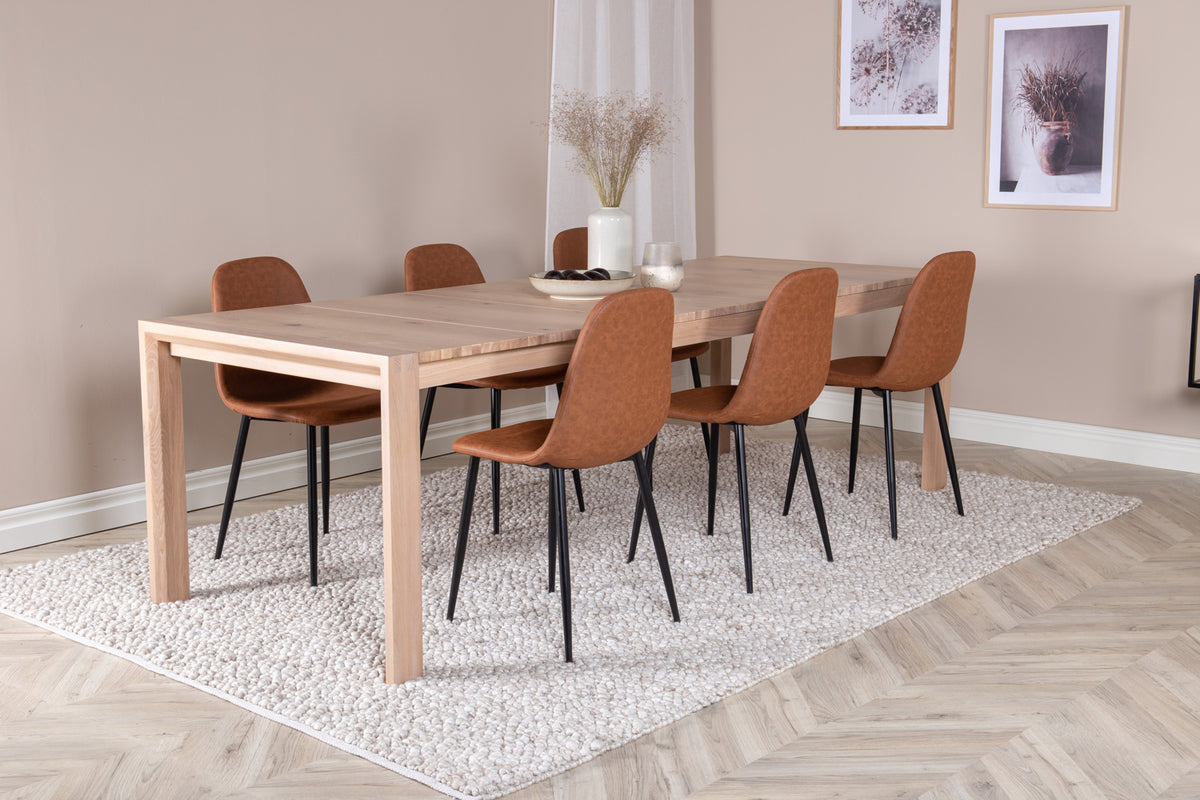 Venture Design Slider & Polar Matbord 250*95*75 + Matstolar Brun