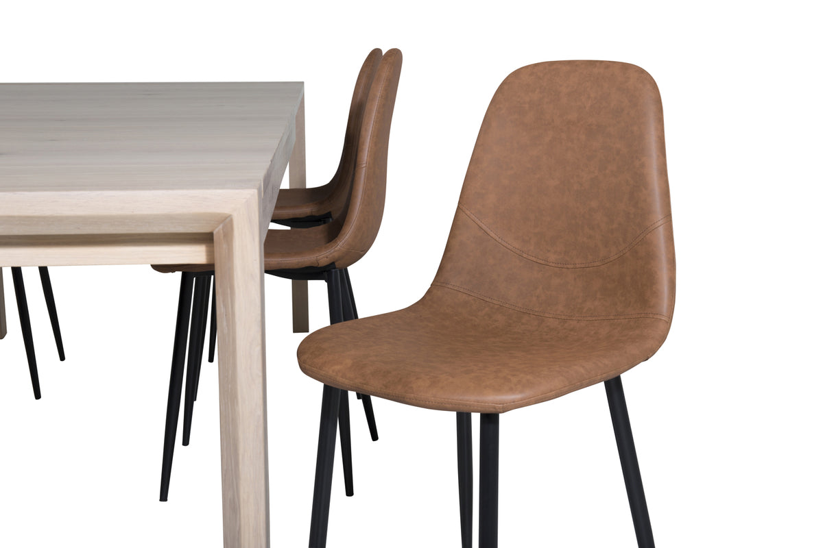 Venture Design Slider & Polar Matbord 250*95*75 + Matstolar Brun