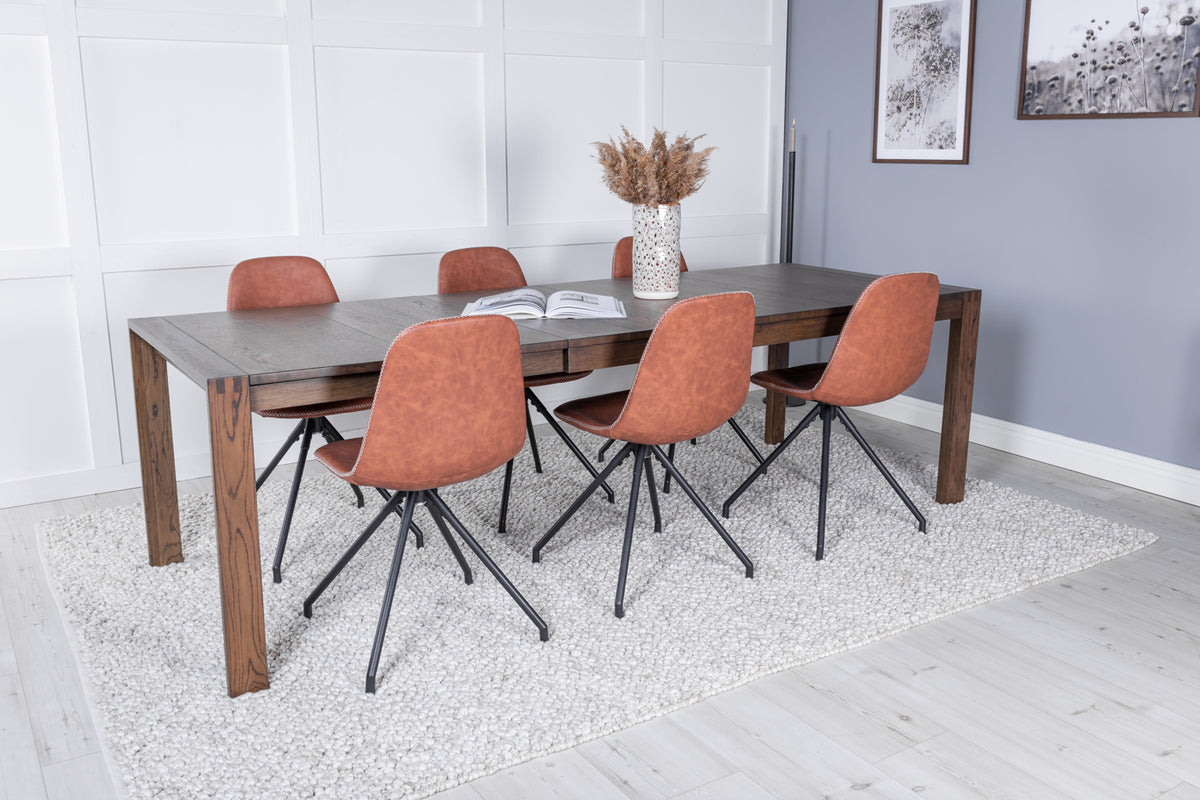 Venture Design Slider & Polar Matbord 250*95*75 + Matstolar Brun