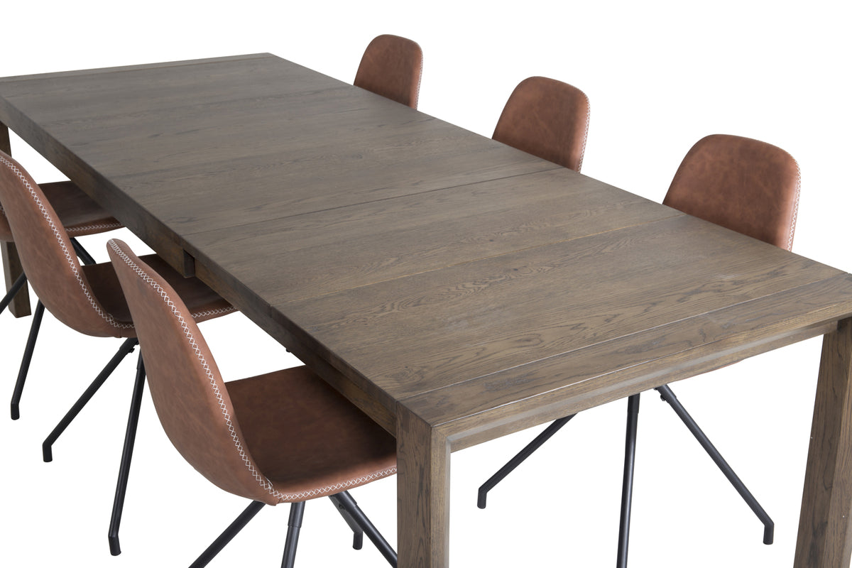 Venture Design Slider & Polar Matbord 250*95*75 + Matstolar Brun