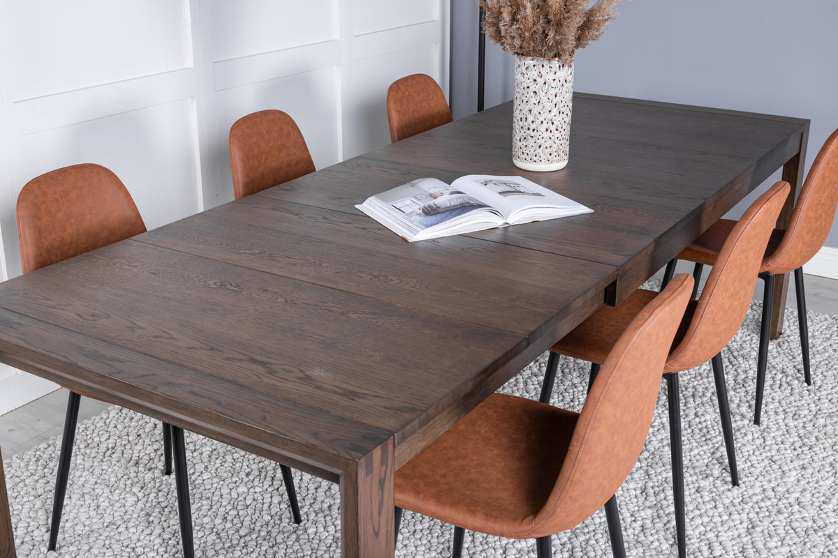 Venture Design Slider & Polar Matbord 250*95*75 + Matstolar Brun