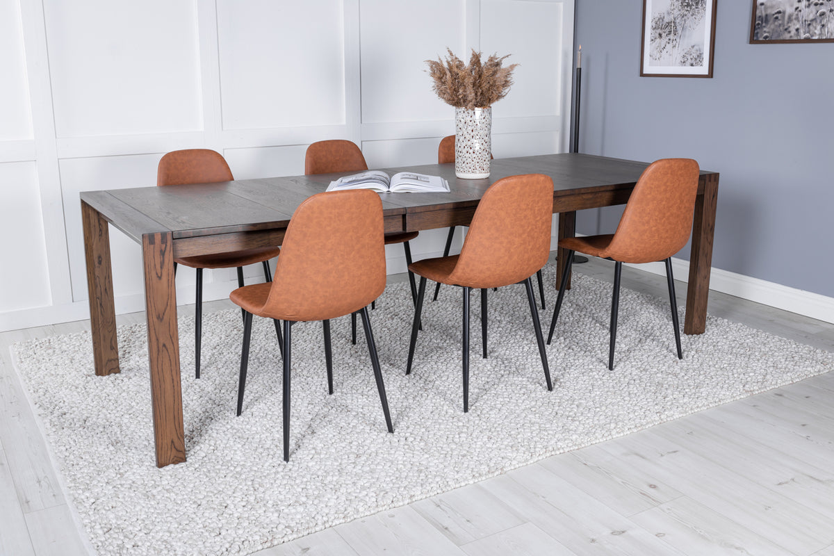 Venture Design Slider & Polar Matbord 250*95*75 + Matstolar Brun