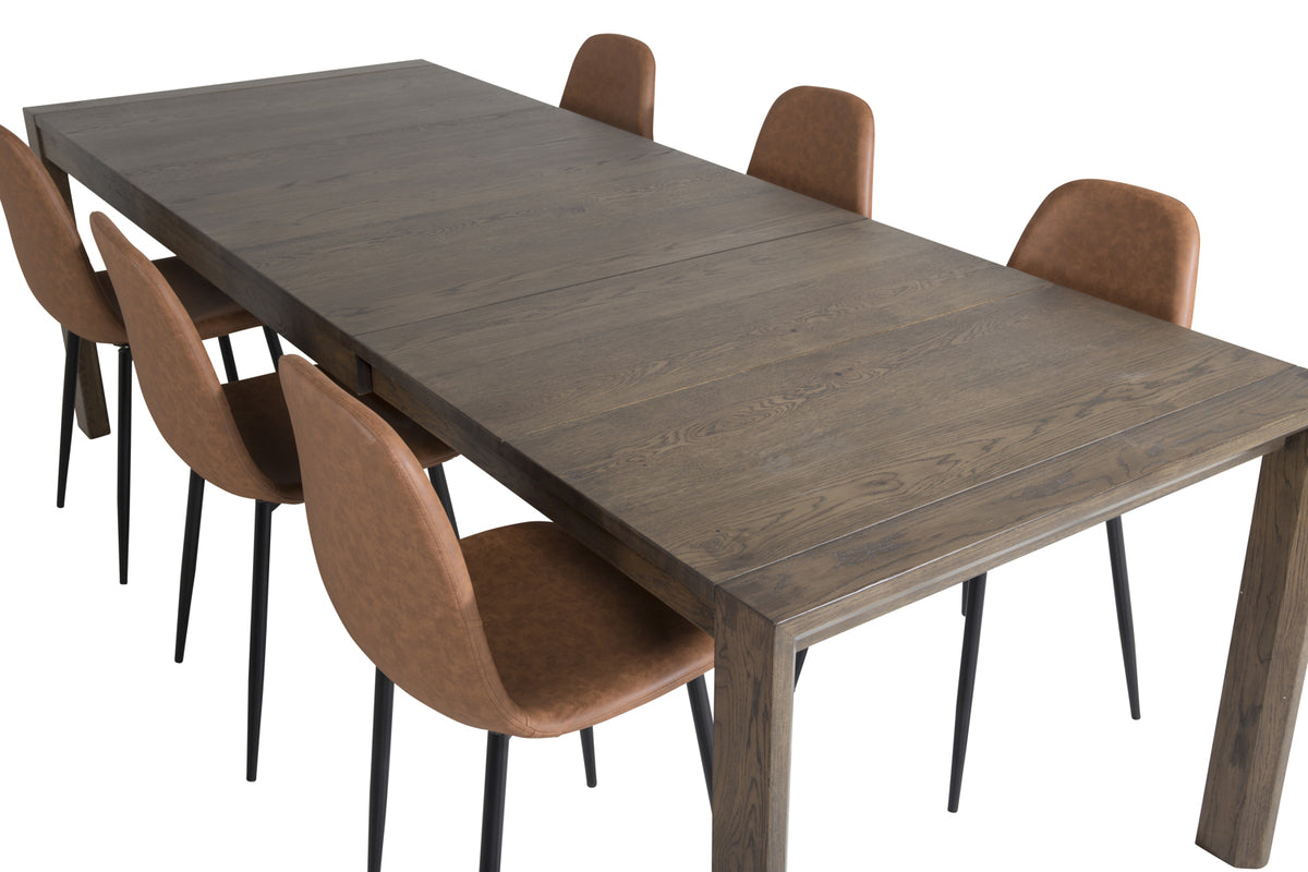 Venture Design Slider & Polar Matbord 250*95*75 + Matstolar Brun