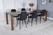 Venture Design Slider & Polar Matbord 250*95*75 + Matstolar Svart