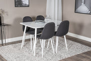 Venture Design Polar Rektangulära Matbord 120 x 75 Vit + Matstolar 2-pack Svart