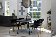Venture Design Arrow & Gold Matstolar 2-pack Svart + Rektangulära Matbord 180 x 85 Svart