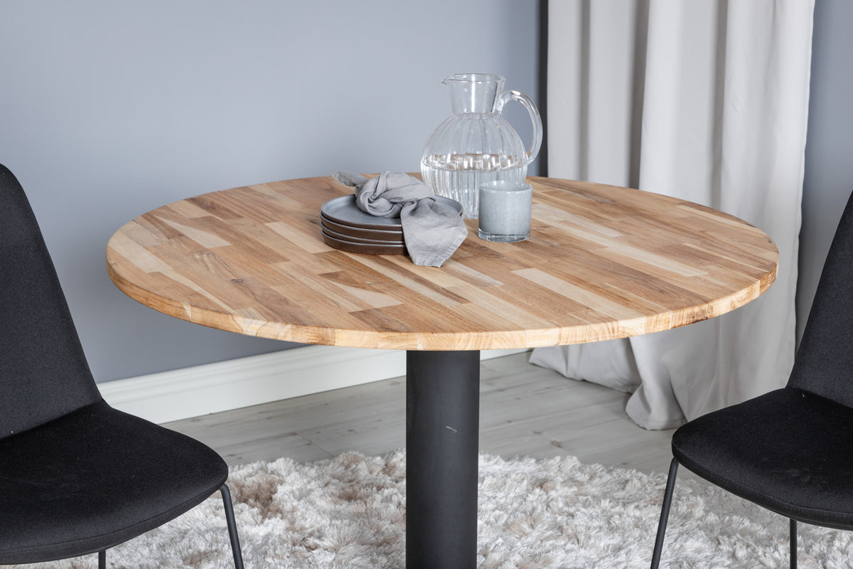 Venture Design Muce & Cirebon Matstolar Svart + Matbord ⌀100