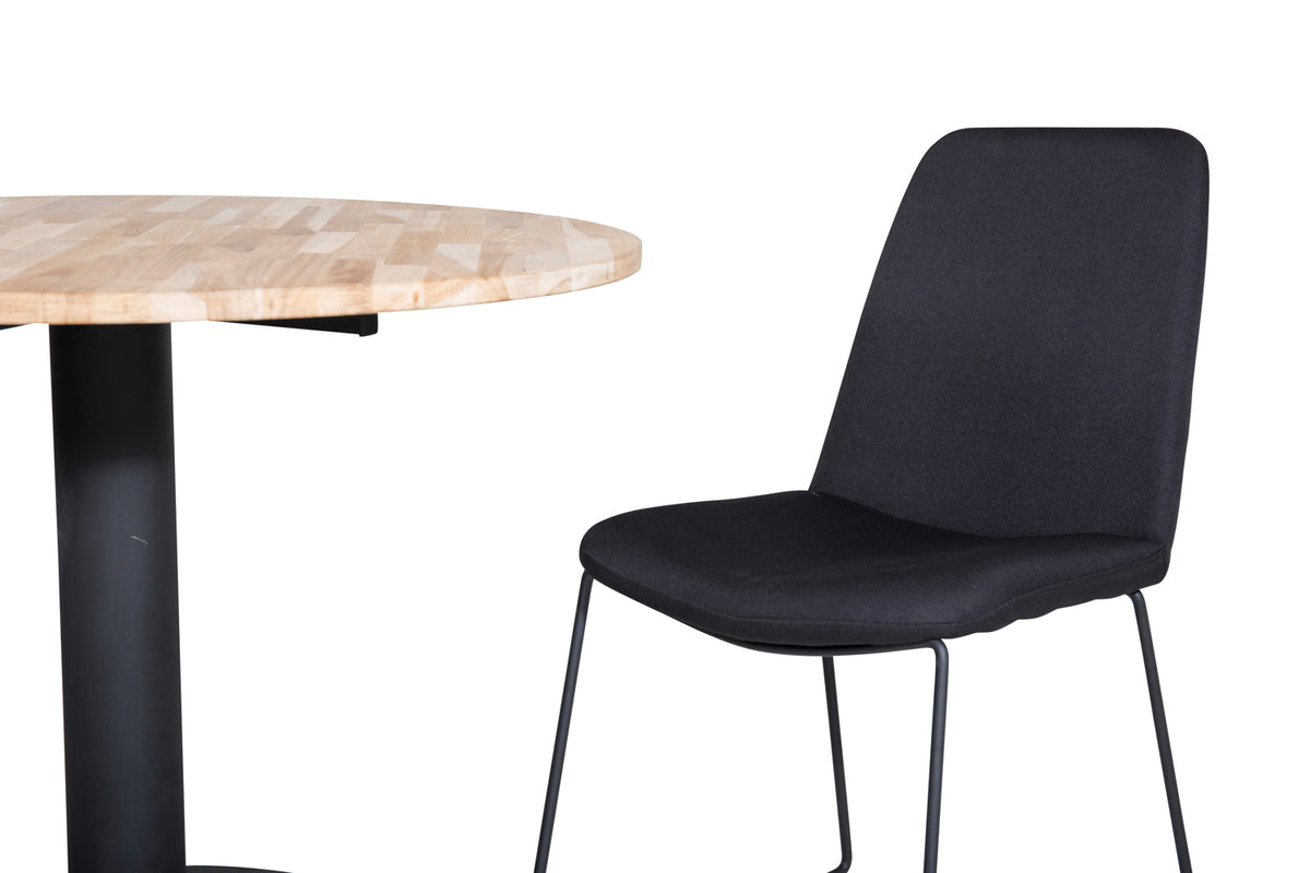 Venture Design Muce & Cirebon Matstolar Svart + Matbord ⌀100